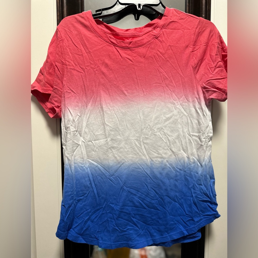 Old Navy Red and White Short Sleeve Tee